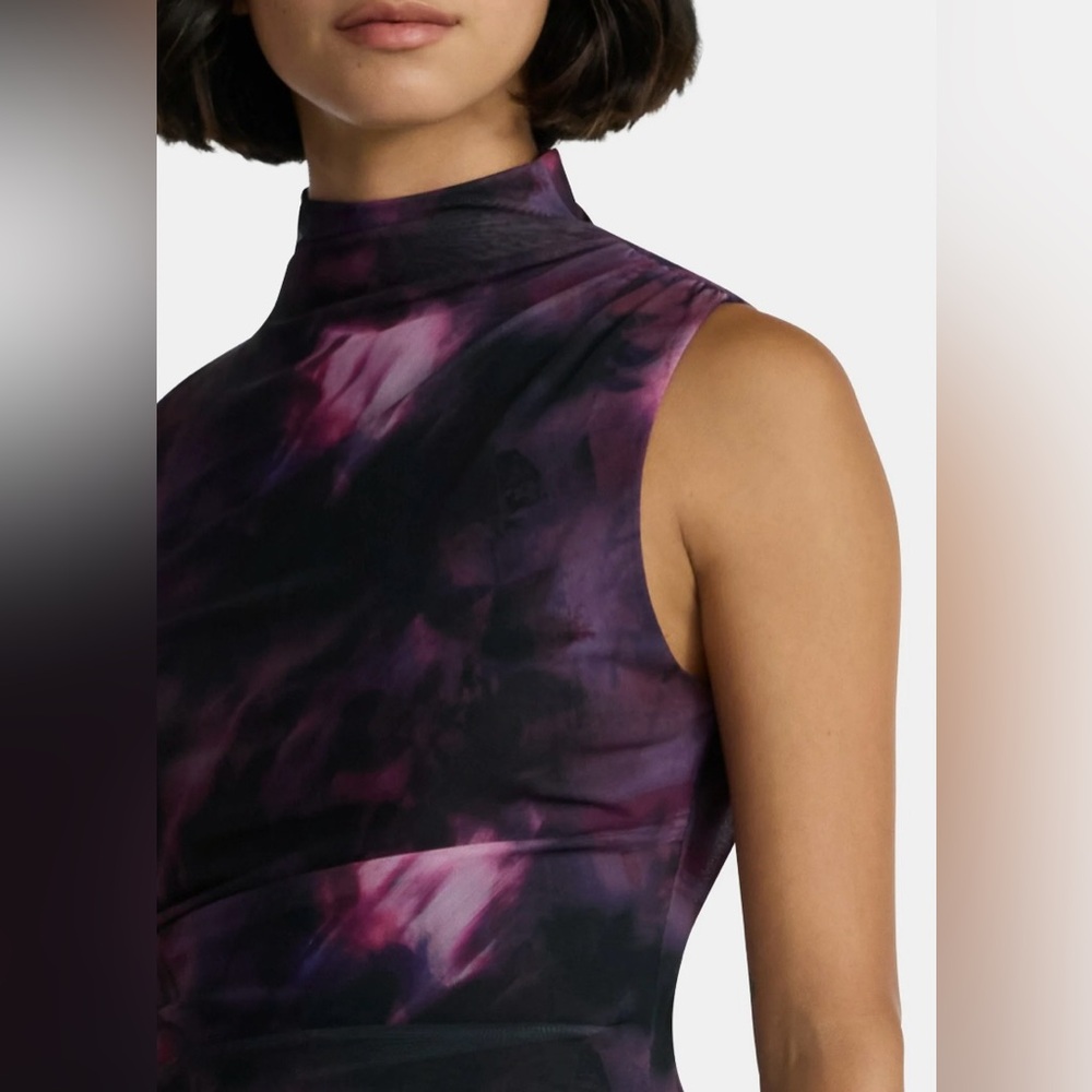 NWT Sleeveless Purple Tie-Dye Bodycon Dress - Picture 4 of 10